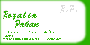 rozalia pakan business card